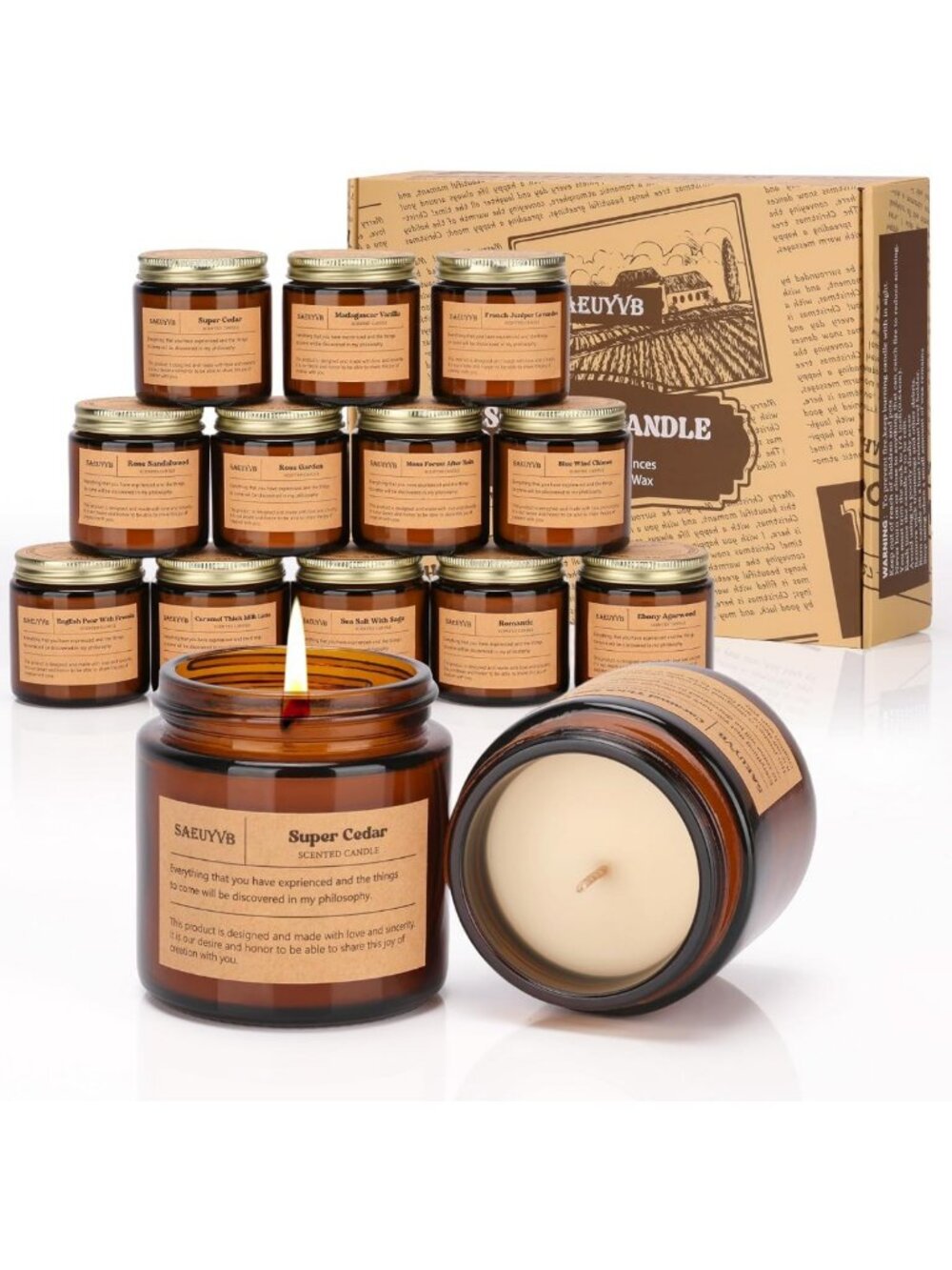 12-Pack Natural Soy Scented Candles Gift Set | Aromatherapy Relaxation Candles